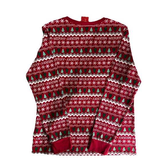 Holiday Lane Women’s Christmas Fair Isle Only Top – “Merry” Print – Red/Green M - Picture 2 of 5